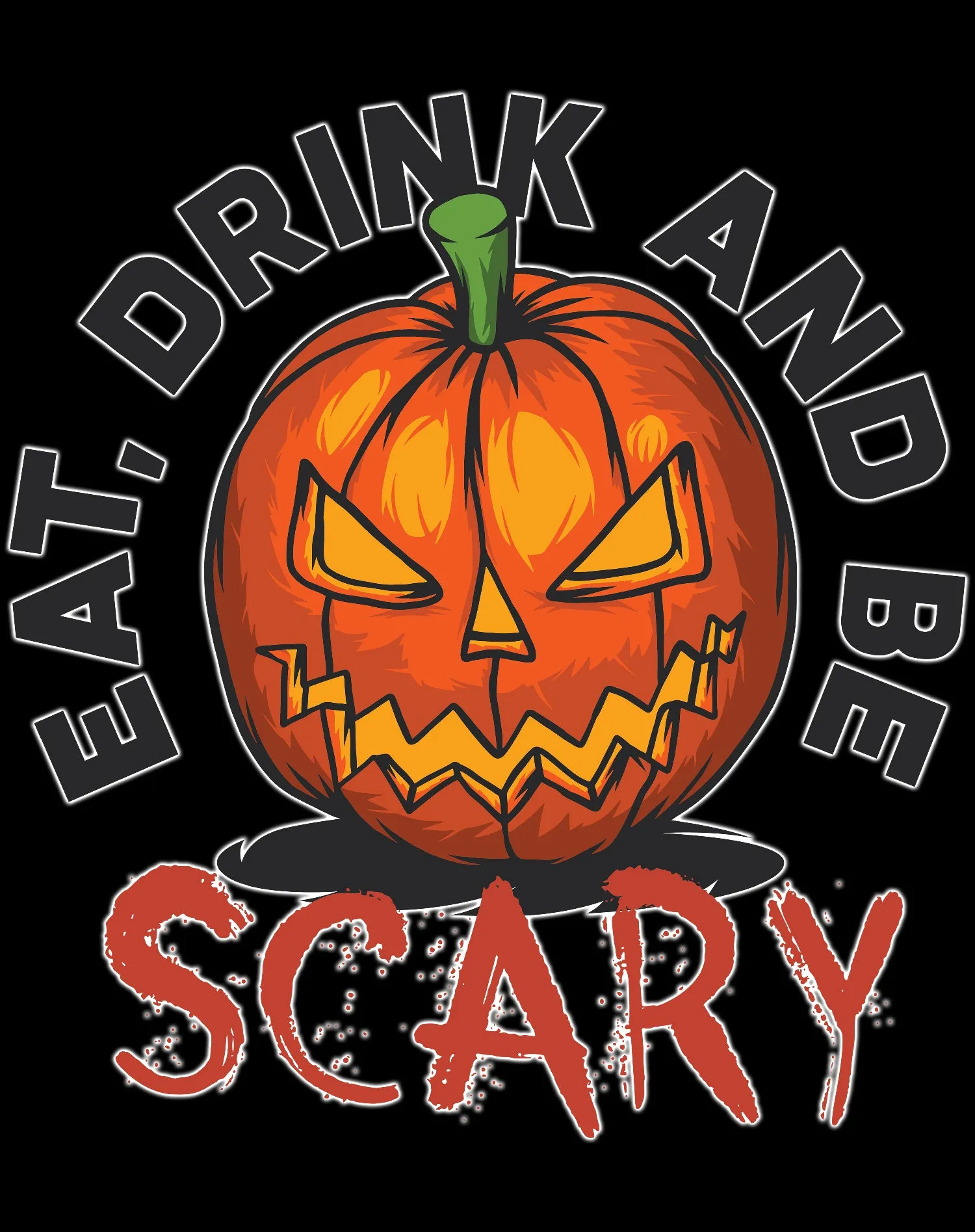 Halloween Horror Eat Drink And Be Scary Pumpkin Retro 80s Unisex Sweatshirt