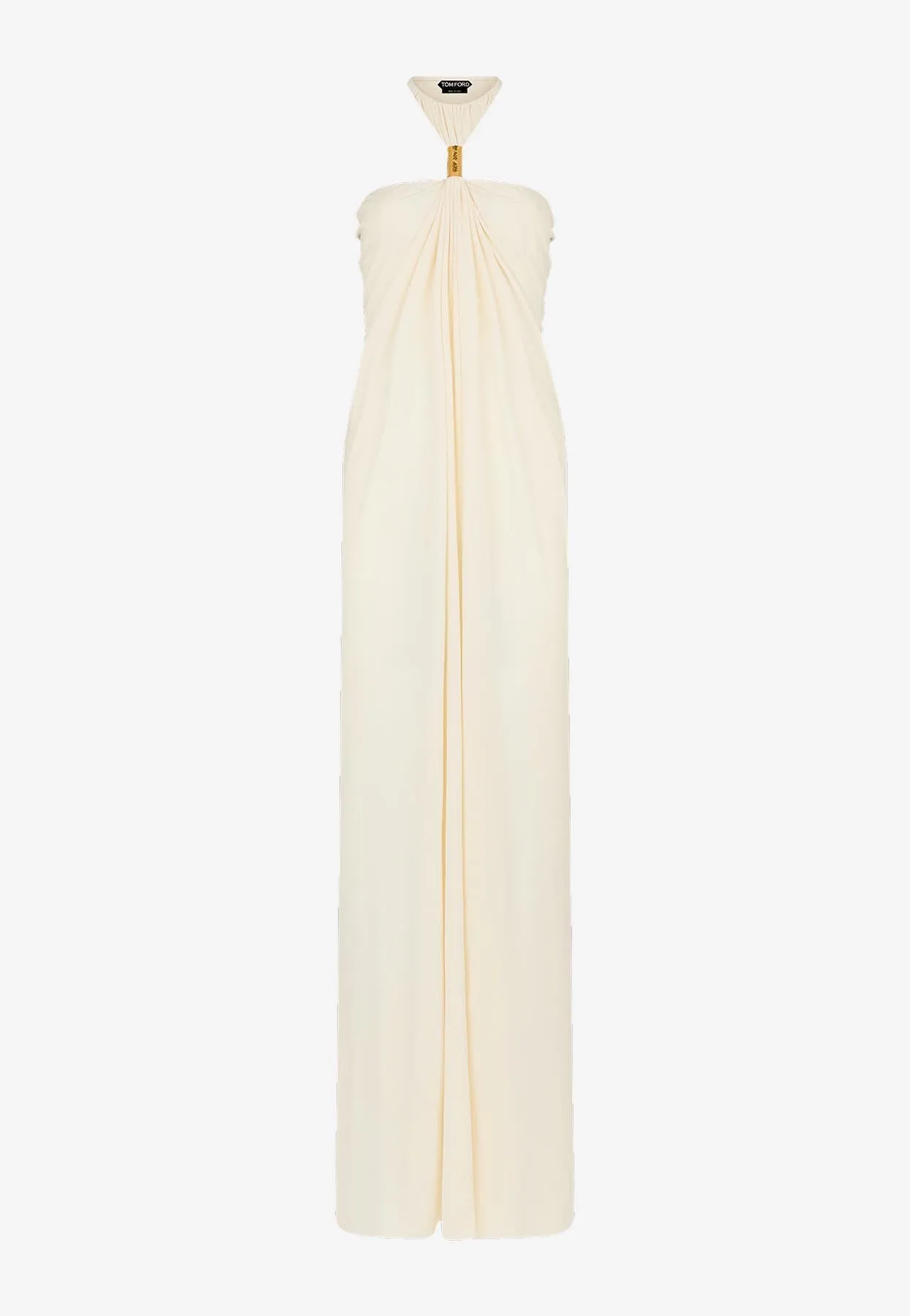 Halterneck Draped Maxi Dress