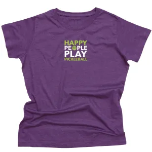 Happy People Play Pickleball Ladies T-Shirt - Vintage Casual Cotton Blend
