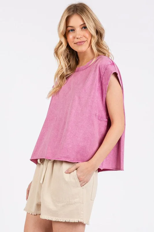 Hazel Blues® |  Mittoshop Round Neck Cap Sleeve T-Shirt