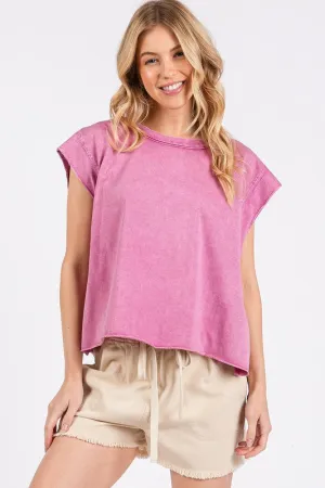 Hazel Blues® |  Mittoshop Round Neck Cap Sleeve T-Shirt