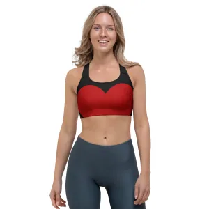 Heart Shaped Carve Black Sports Bra