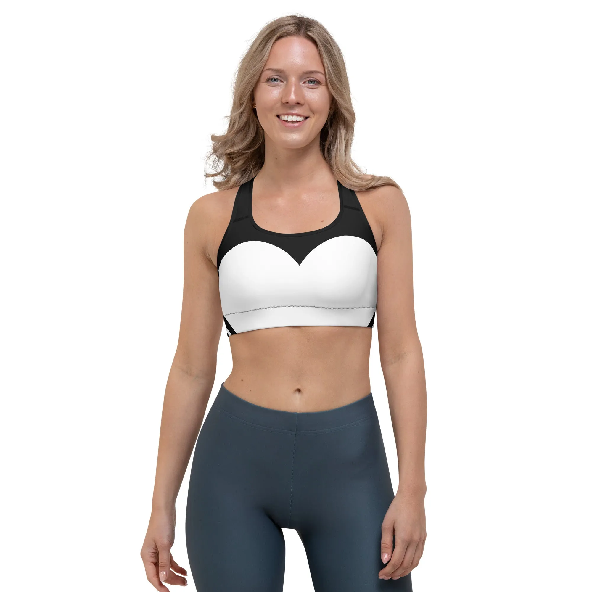 Heart Shaped Carve Black Sports Bra