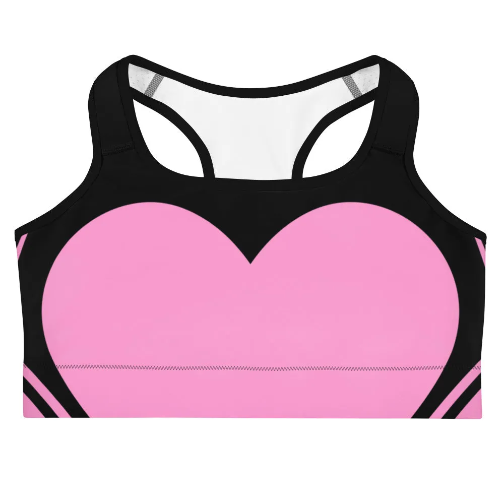 Heart Shaped Carve Black Sports Bra