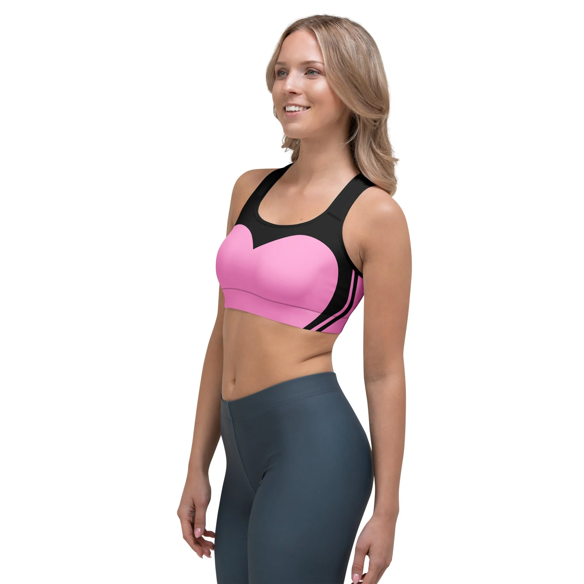 Heart Shaped Carve Black Sports Bra
