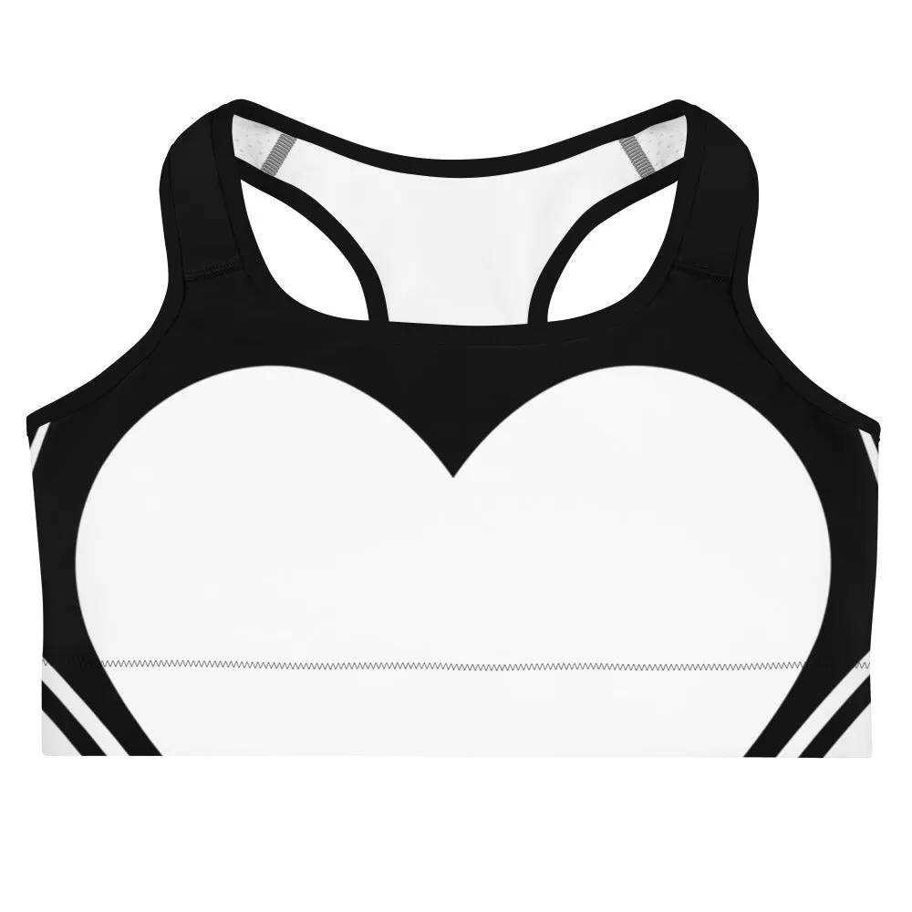 Heart Shaped Carve Black Sports Bra