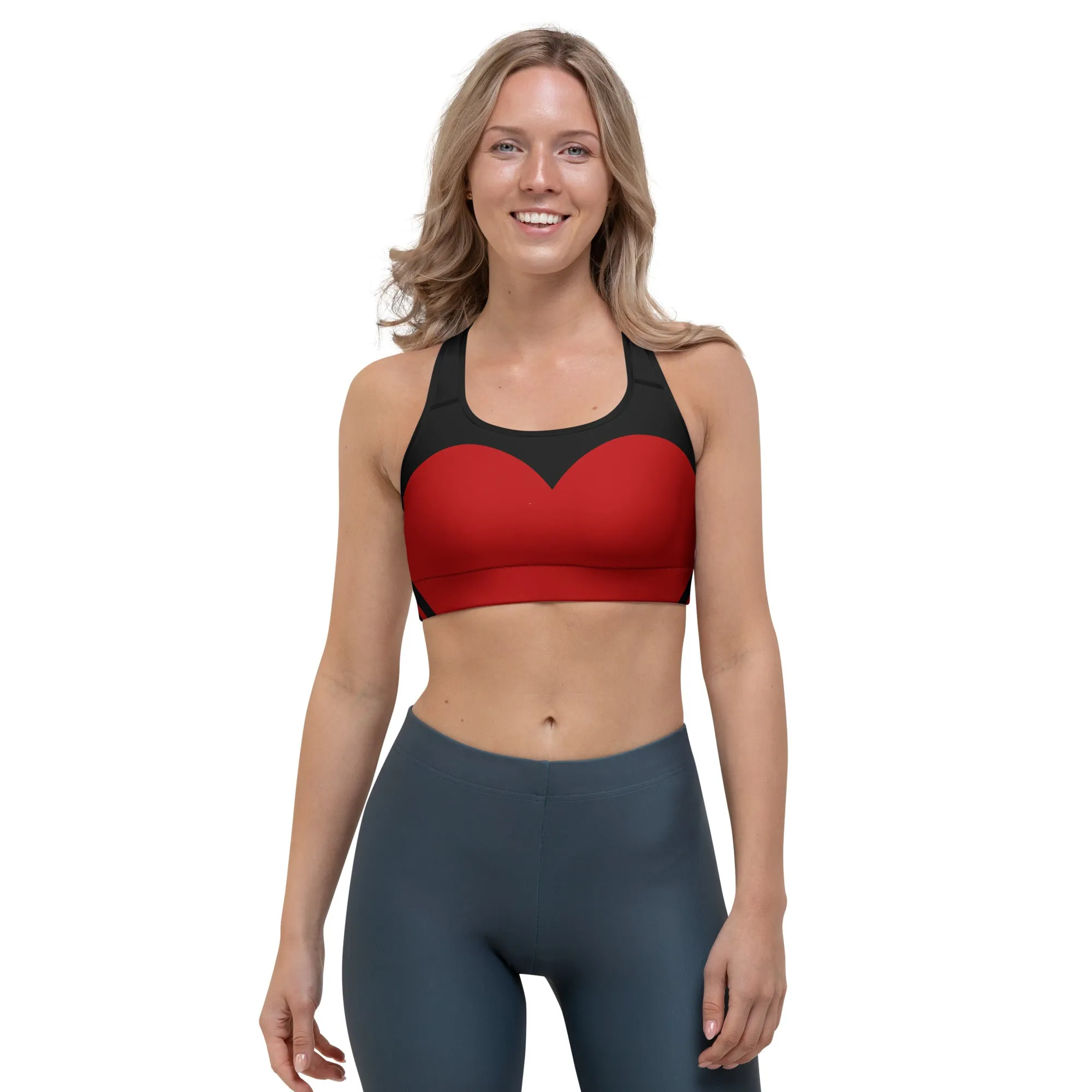 Heart Shaped Carve Black Sports Bra