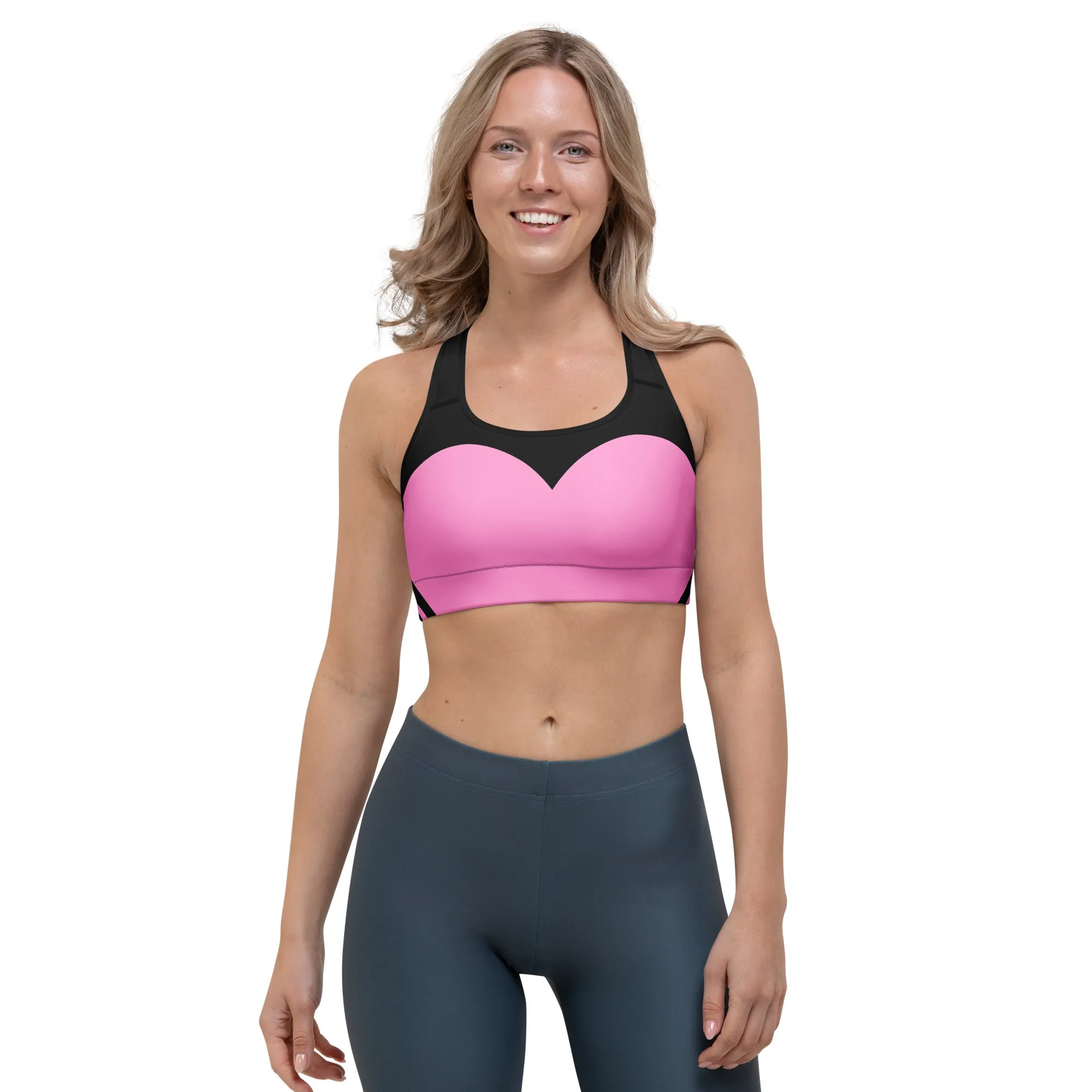 Heart Shaped Carve Black Sports Bra