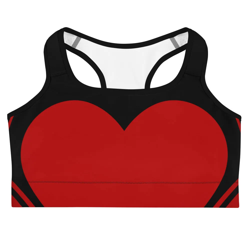 Heart Shaped Carve Black Sports Bra