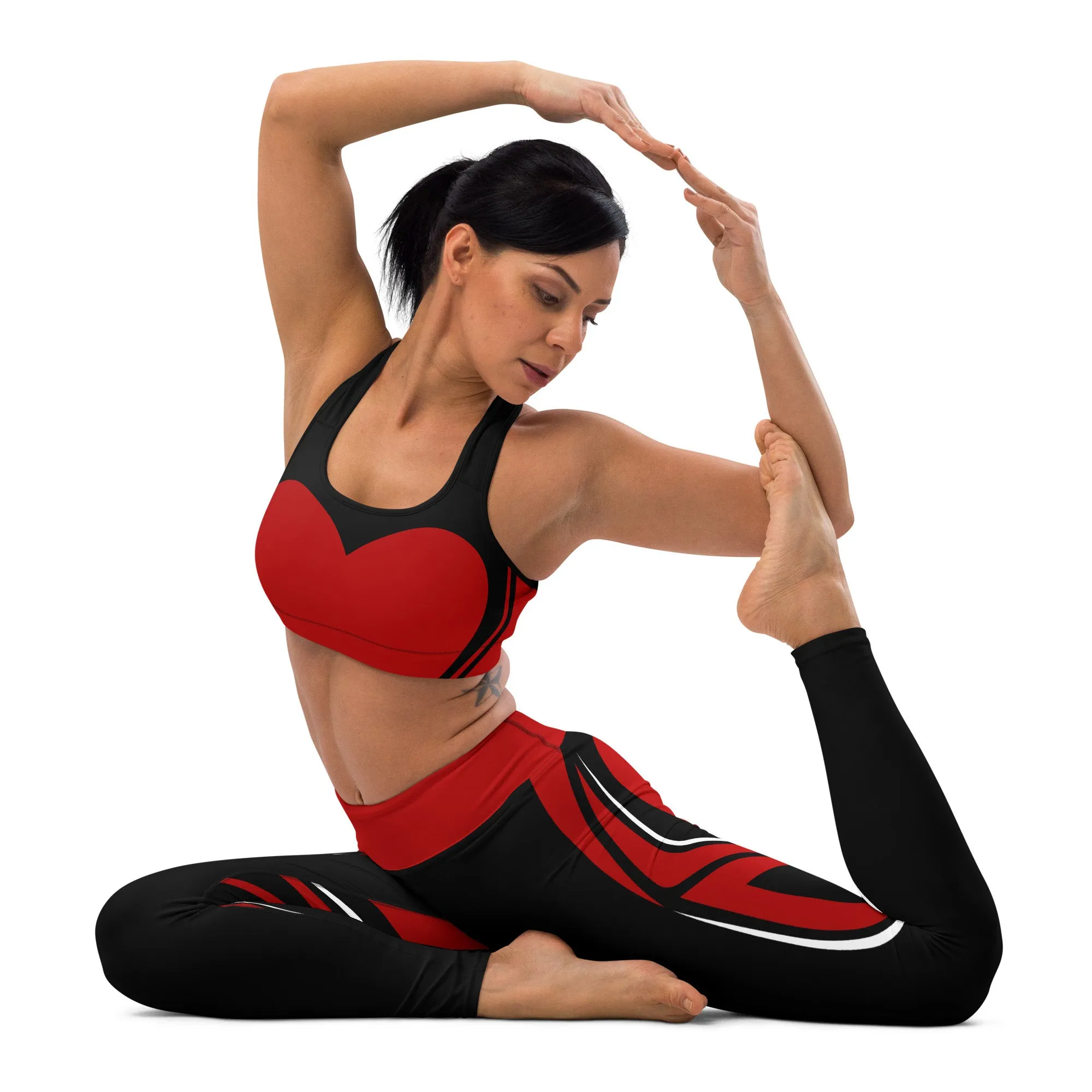 Heart Shaped Carve Black Sports Bra