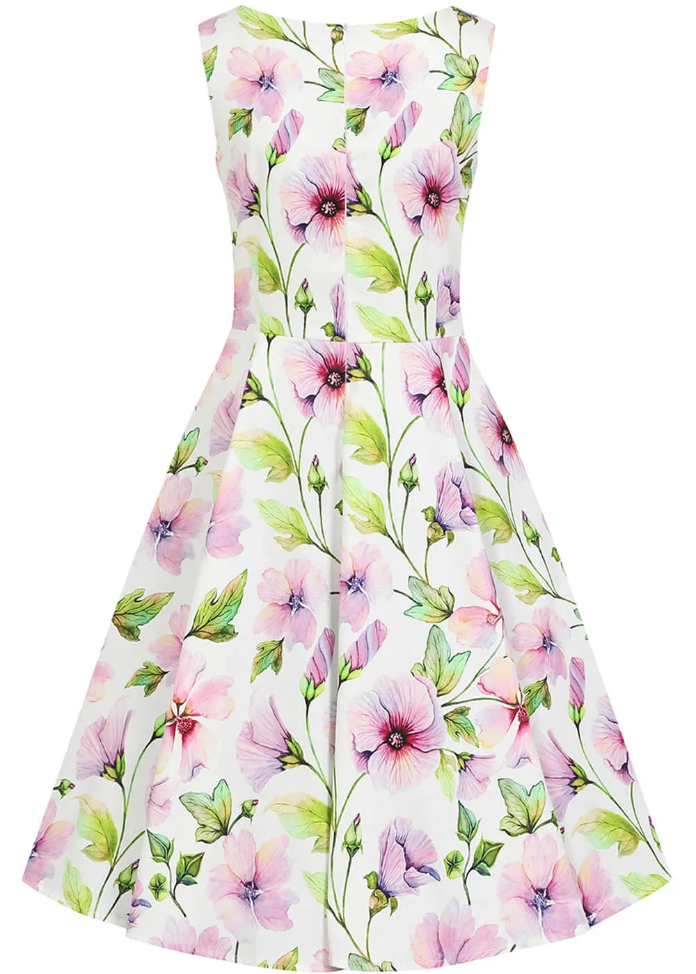 Hearts &amp; Roses Kids Naomi Floral 50's Swing Dress White