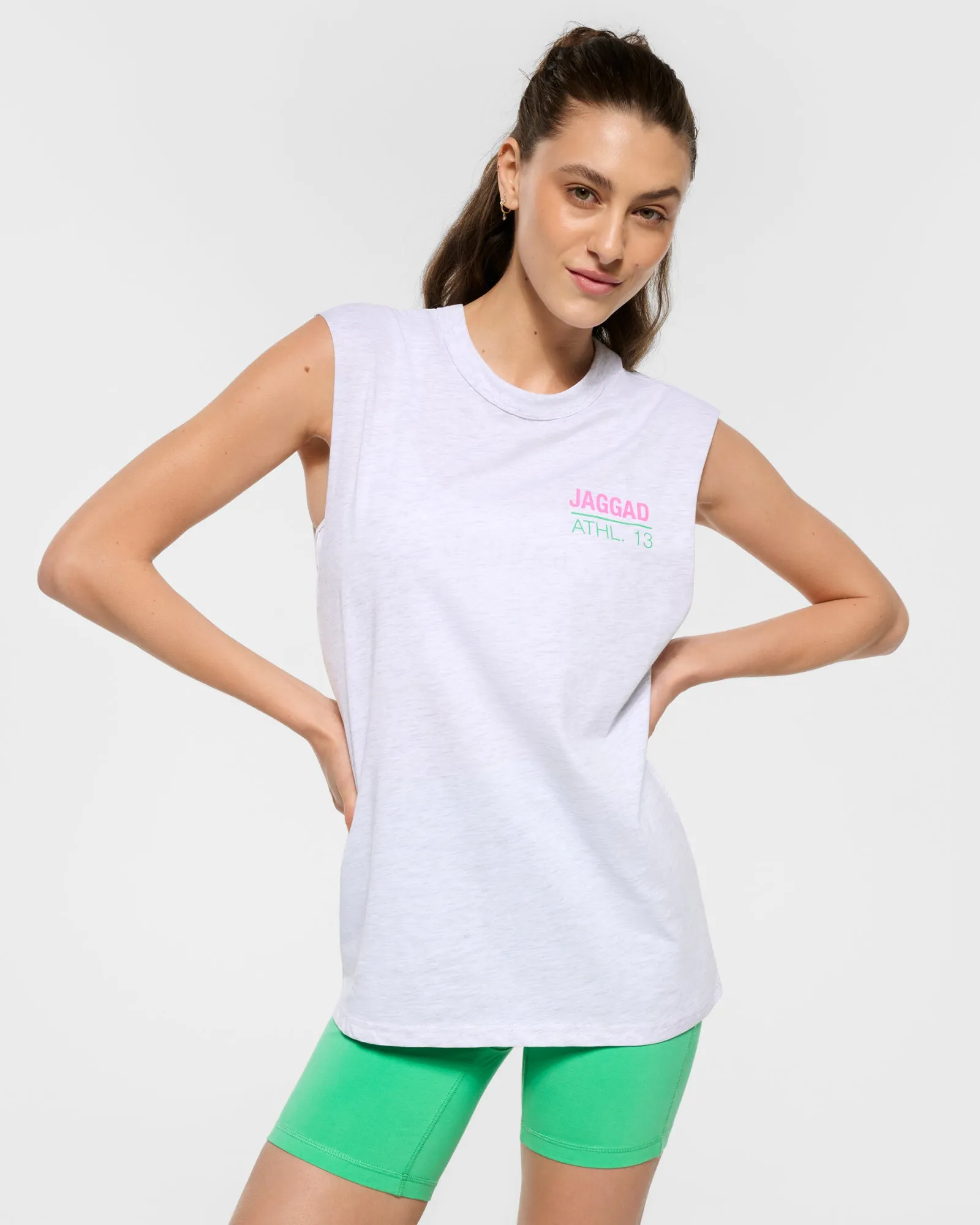 HEIGHTS BOXY TANK WHITE MARLE