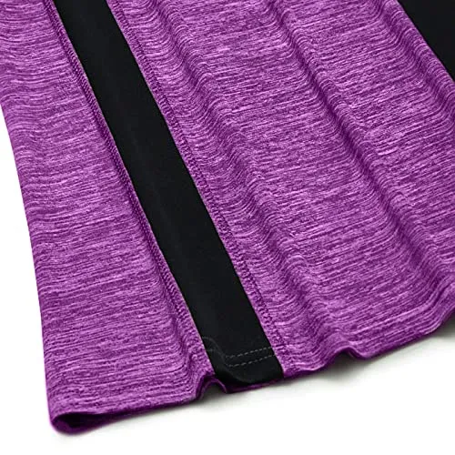 Helloacc Flowy Tops for Women,Scoop Neckline Travel Clothes Rounded Hem Cute Flattering Tunics Tee Slimming Summer Activewears Basic Pilates Shirts Plus Size Sporty Tshirt Golf Jogging Comfy Violet XL