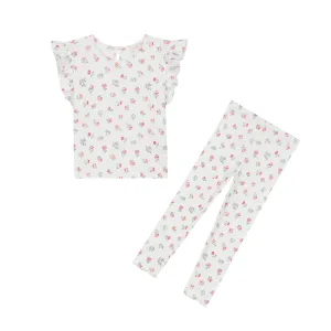 Hermance Tee & Leggings Set | White Felicita Flowers