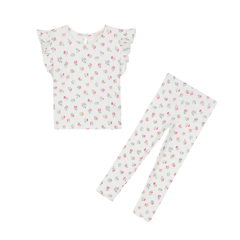 Hermance Tee & Leggings Set | White Felicita Flowers