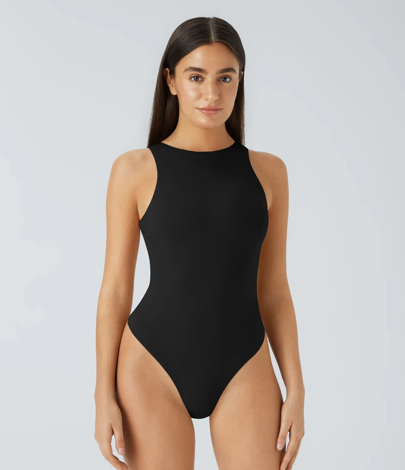 High-Stretch Skin-Friendly Bodysuit | Round Neck & Sleeveless