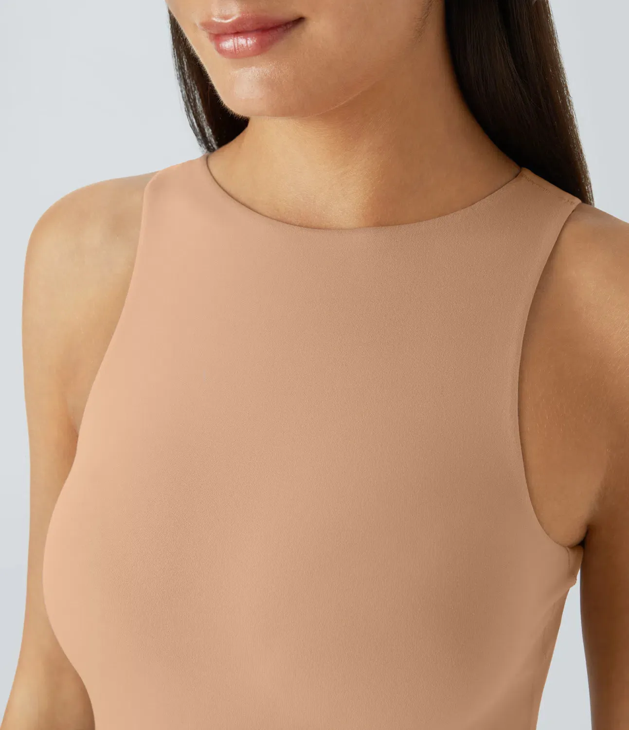 High-Stretch Skin-Friendly Bodysuit | Round Neck & Sleeveless