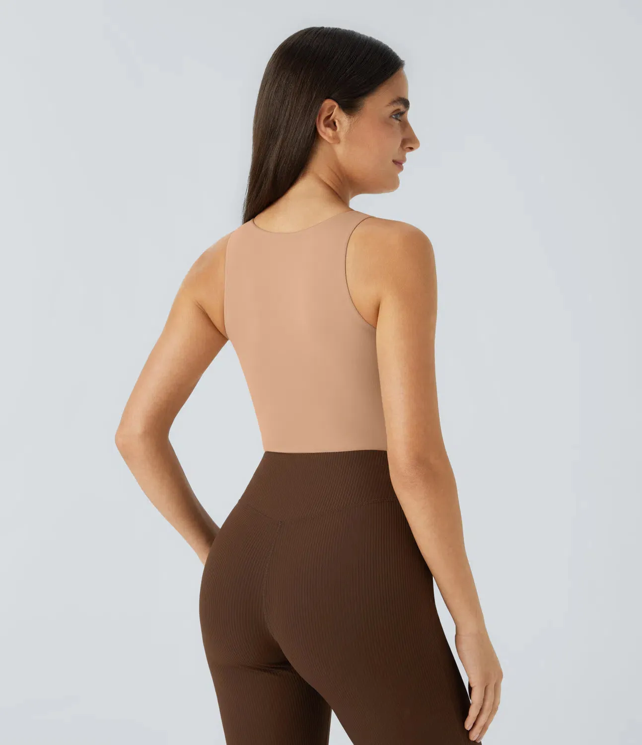 High-Stretch Skin-Friendly Bodysuit | Round Neck & Sleeveless
