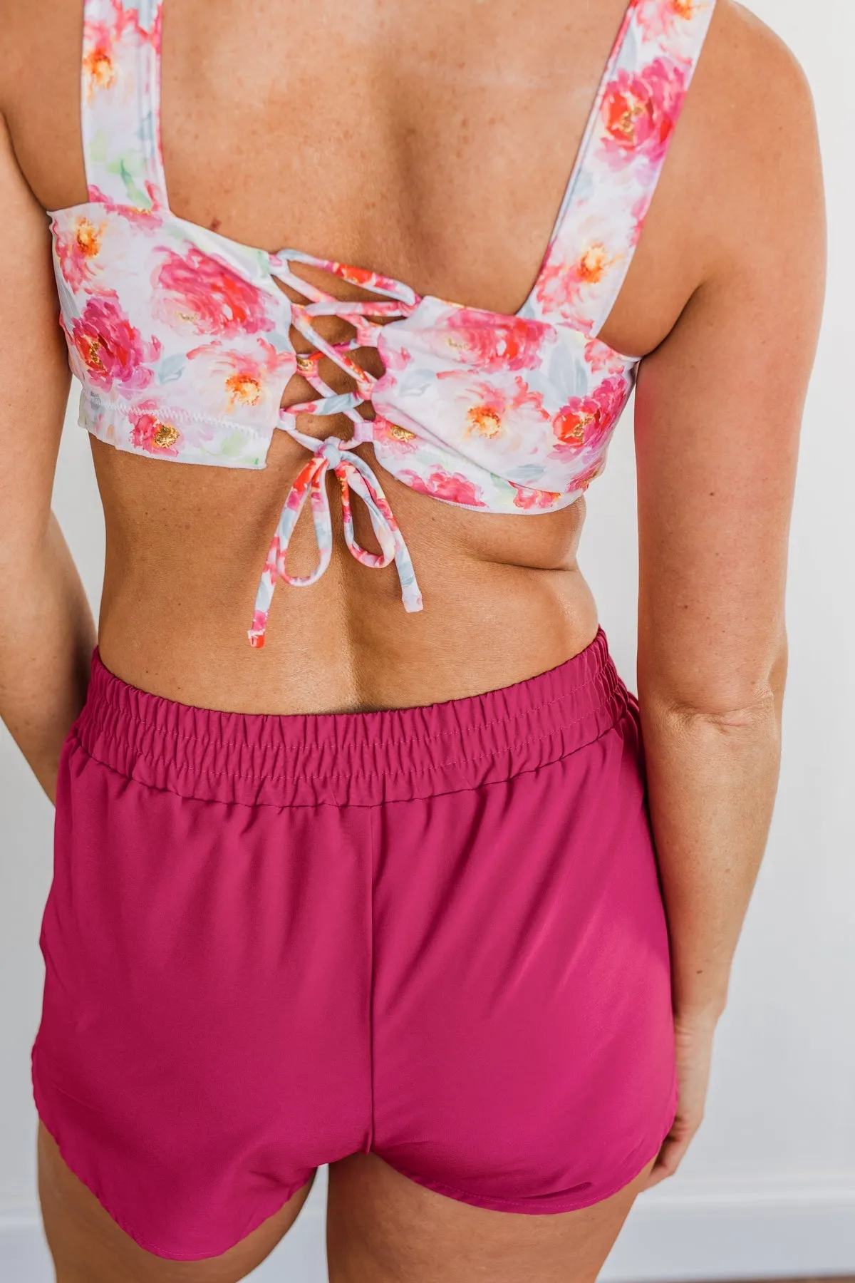 High Tide Athleisure Shorts- Berry
