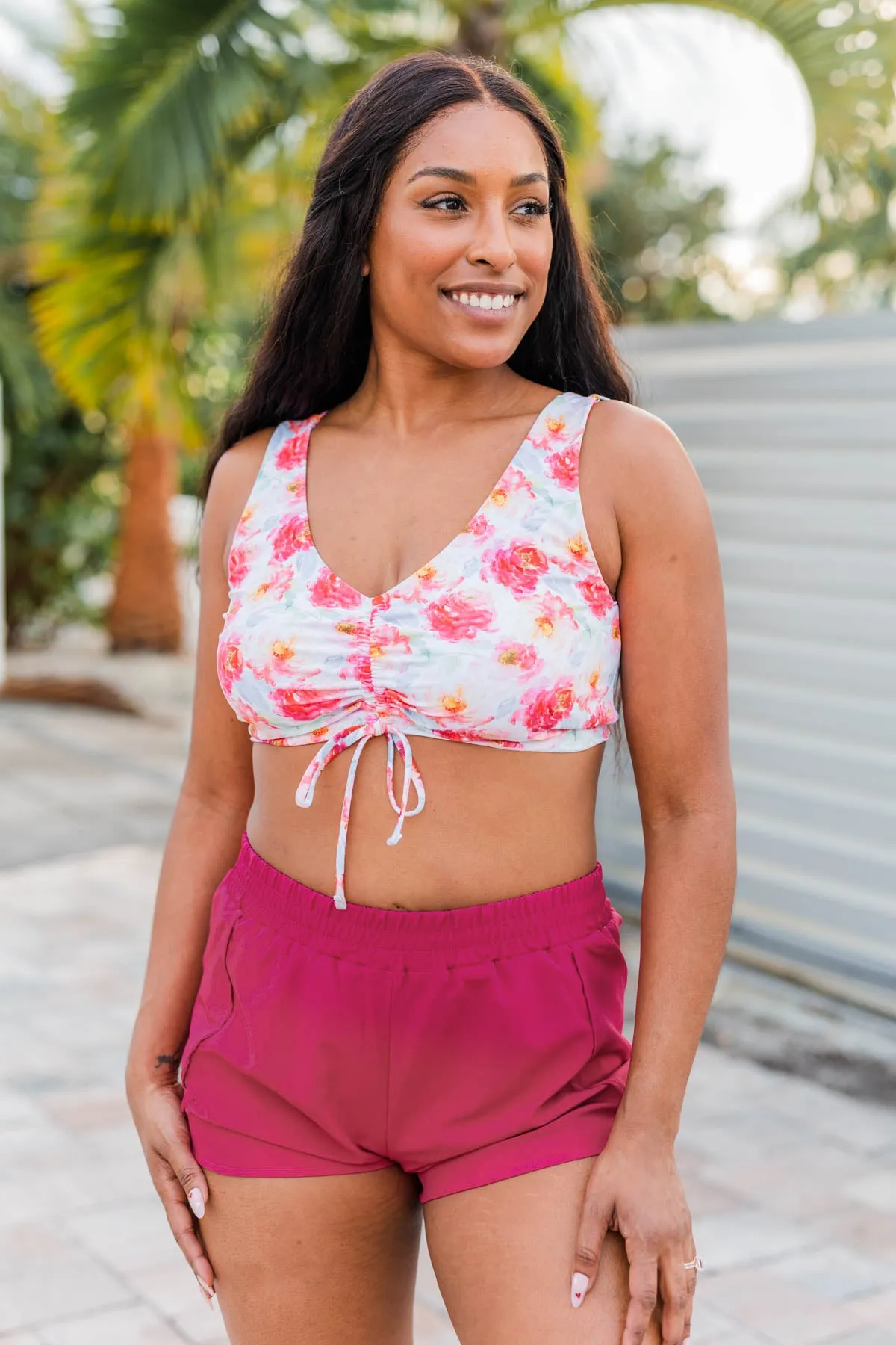 High Tide Athleisure Shorts- Berry
