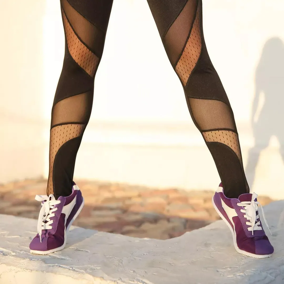 High Waist Dot Mesh Leggings