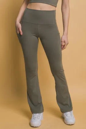 High Waist Flare Active Leggings with Pockets