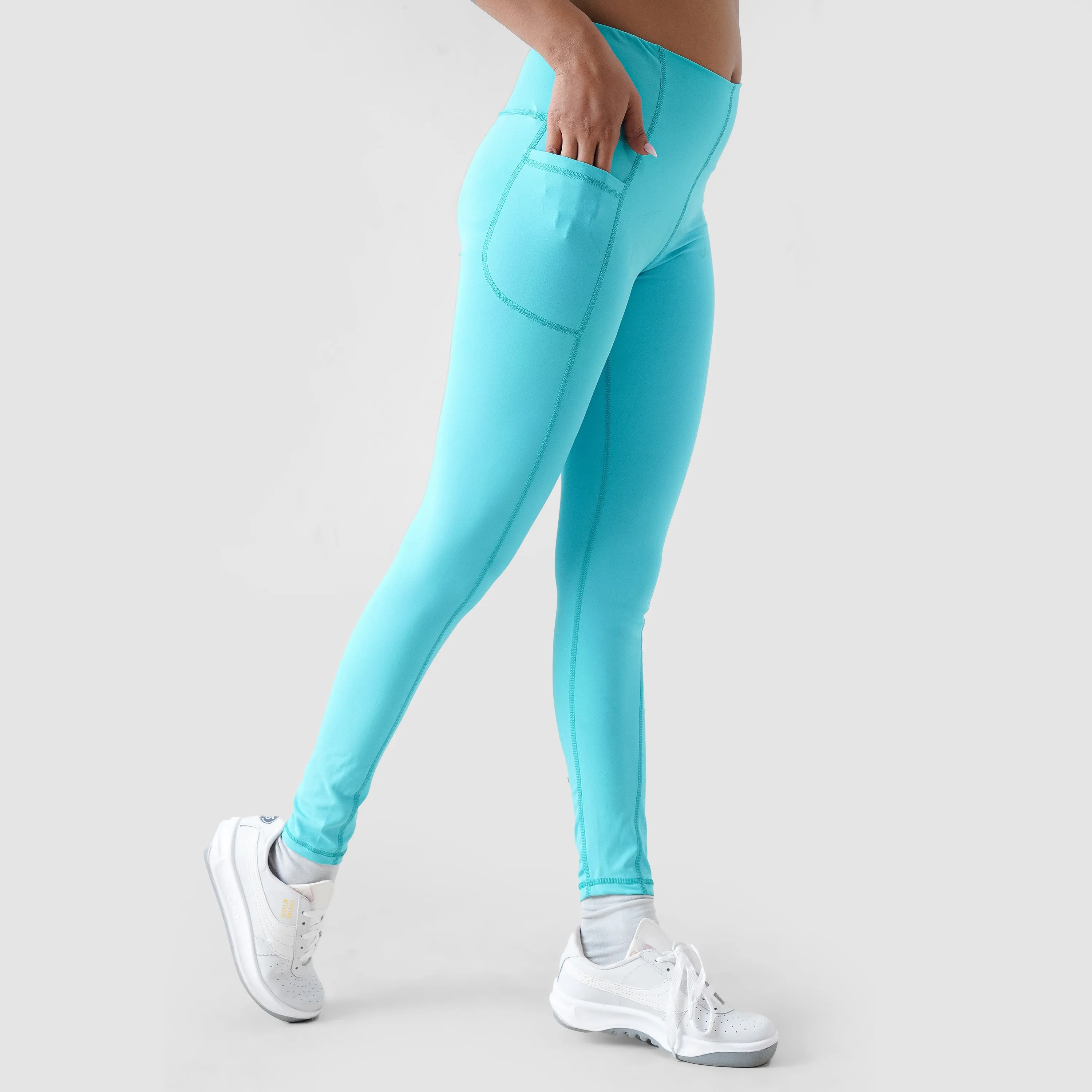 High Waisted Leggings Aqua