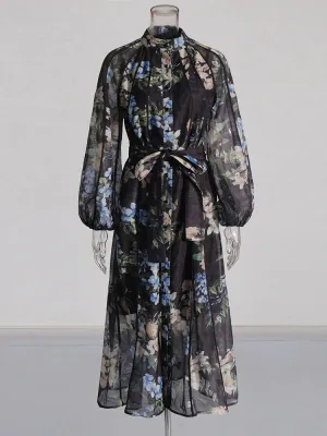 Hit Color Printing Dress
