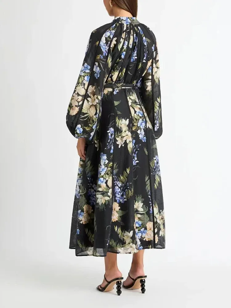 Hit Color Printing Dress
