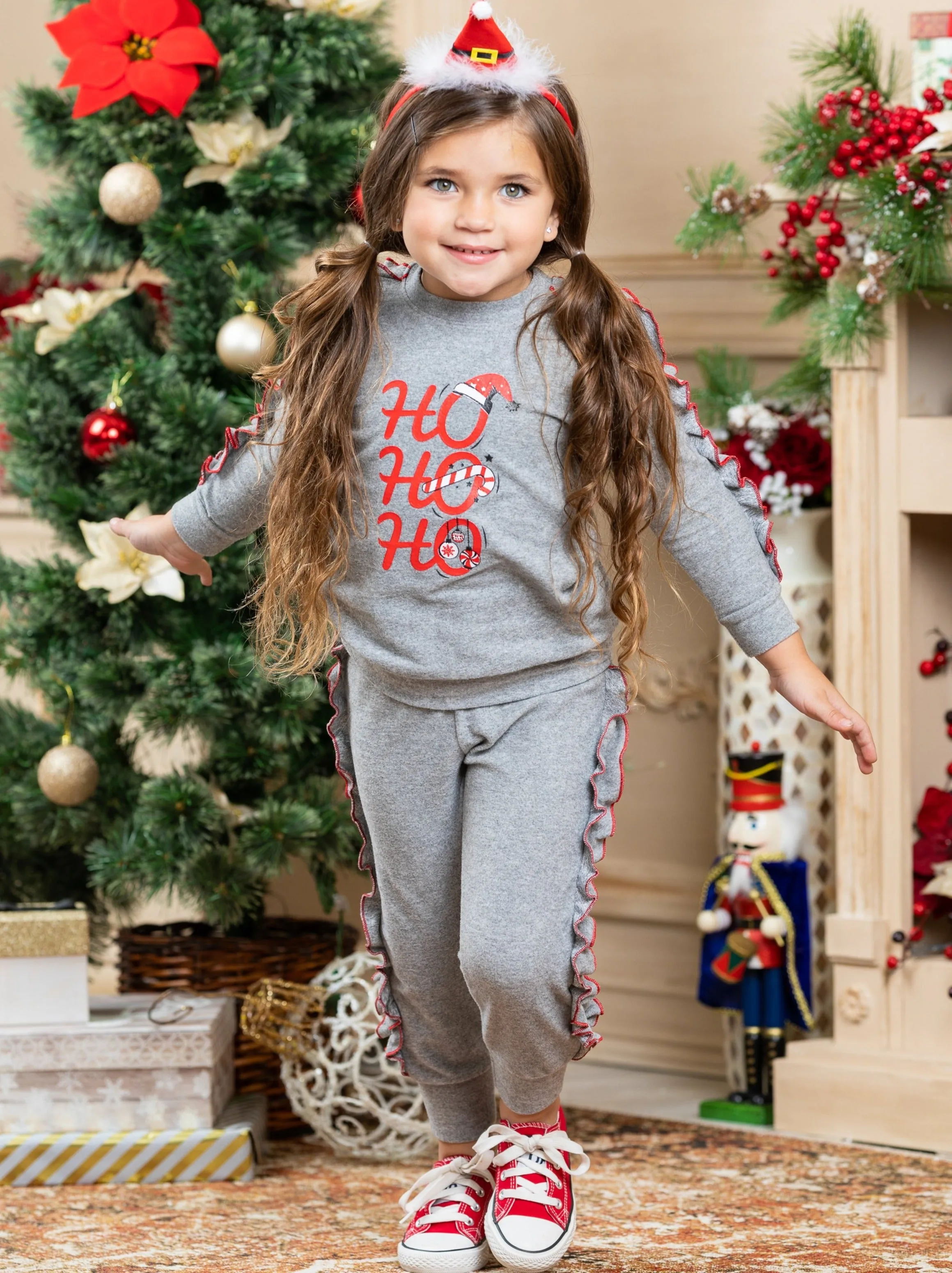 Ho Ho Ho Ruffle Loungewear Set