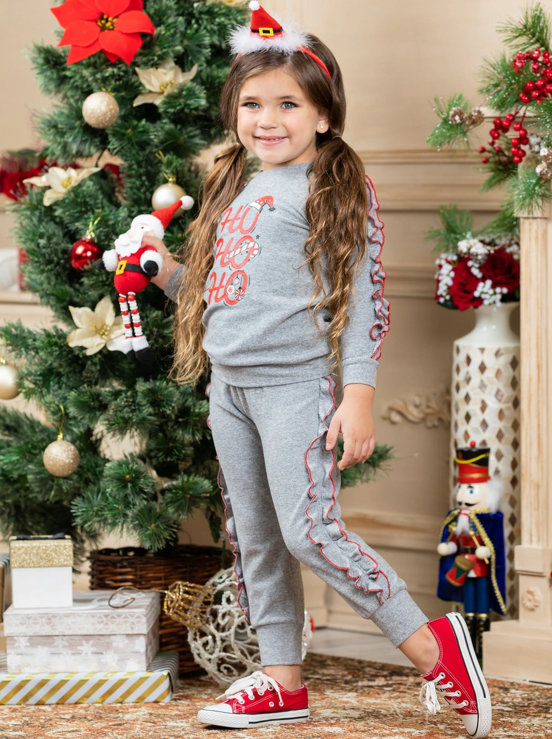 Ho Ho Ho Ruffle Loungewear Set