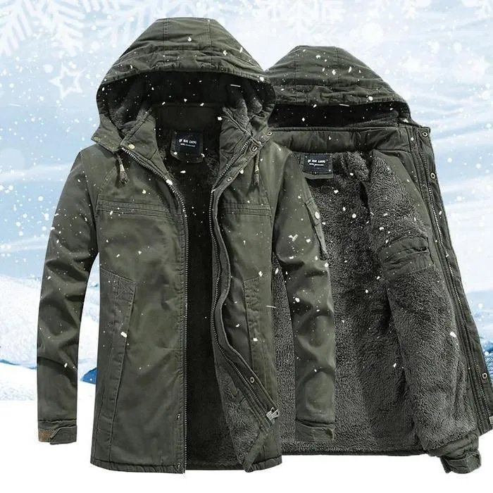 Hooded Valor™ | Men's Mid-Length Coat | Water-Resistant Fabric, Adjustable Hood & Warm Insulation