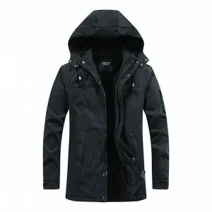 Hooded Valor™ | Men's Mid-Length Coat | Water-Resistant Fabric, Adjustable Hood & Warm Insulation