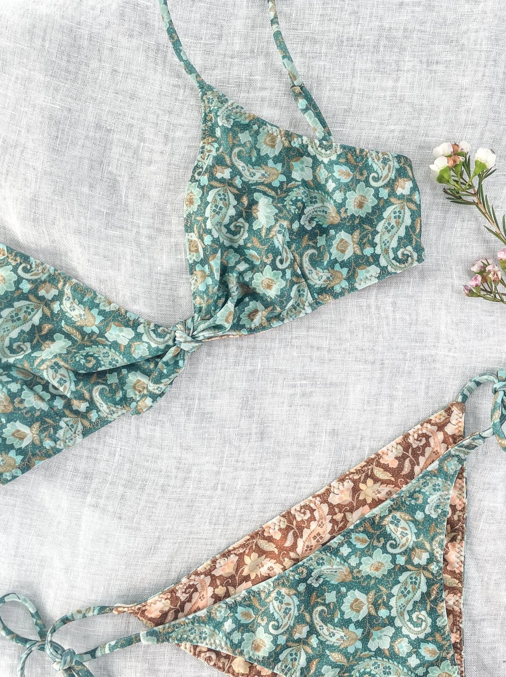 Indie Reversible Top ♲ Caramel & Emerald