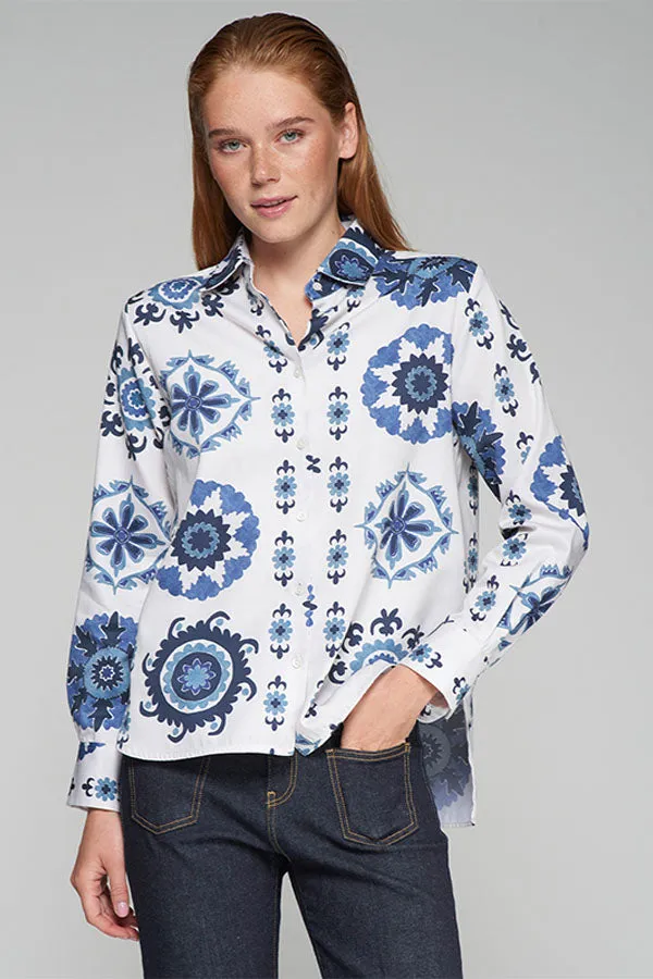 ISA BLUE ROSETTE SHIRT