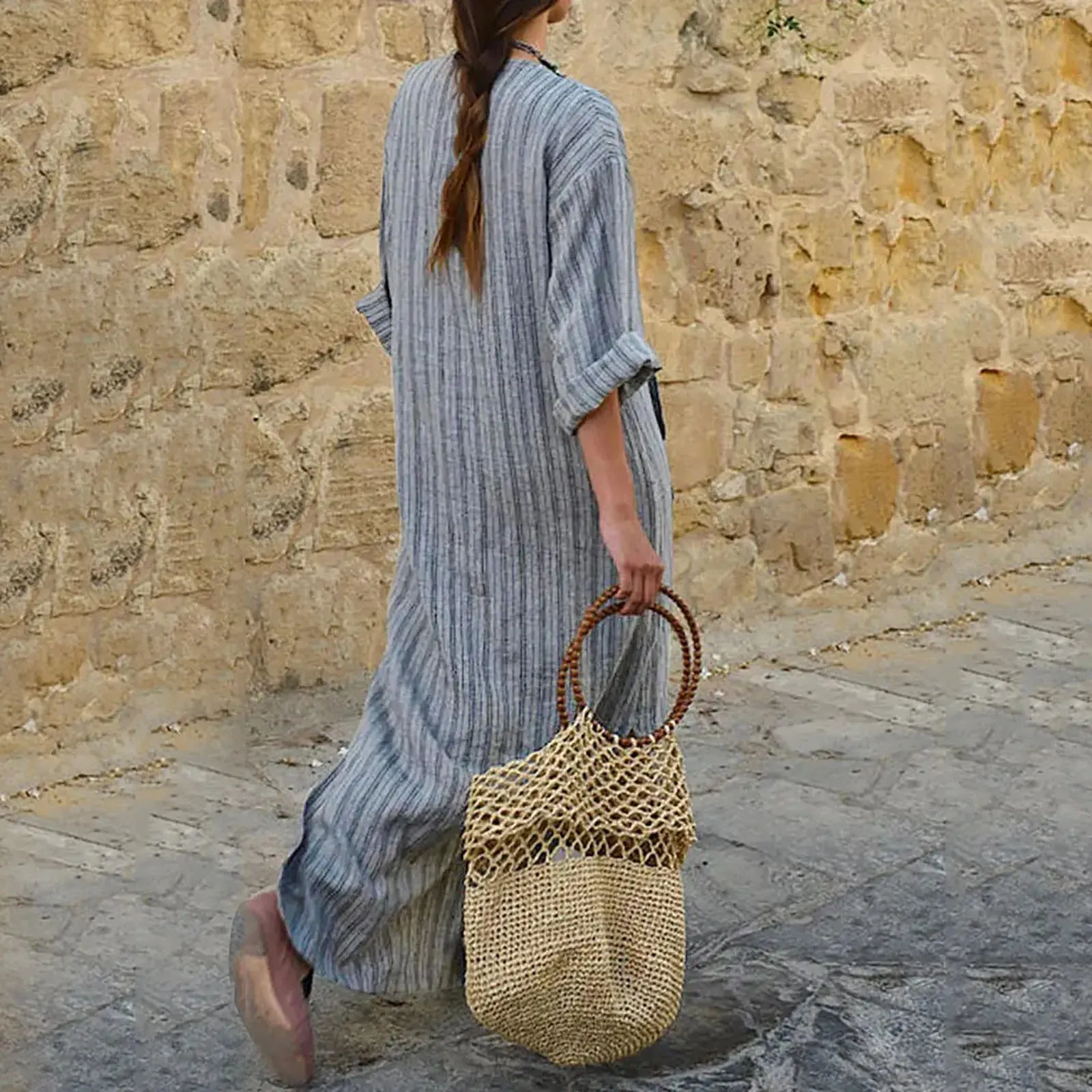 Isabella® | Vintage striped maxi dress