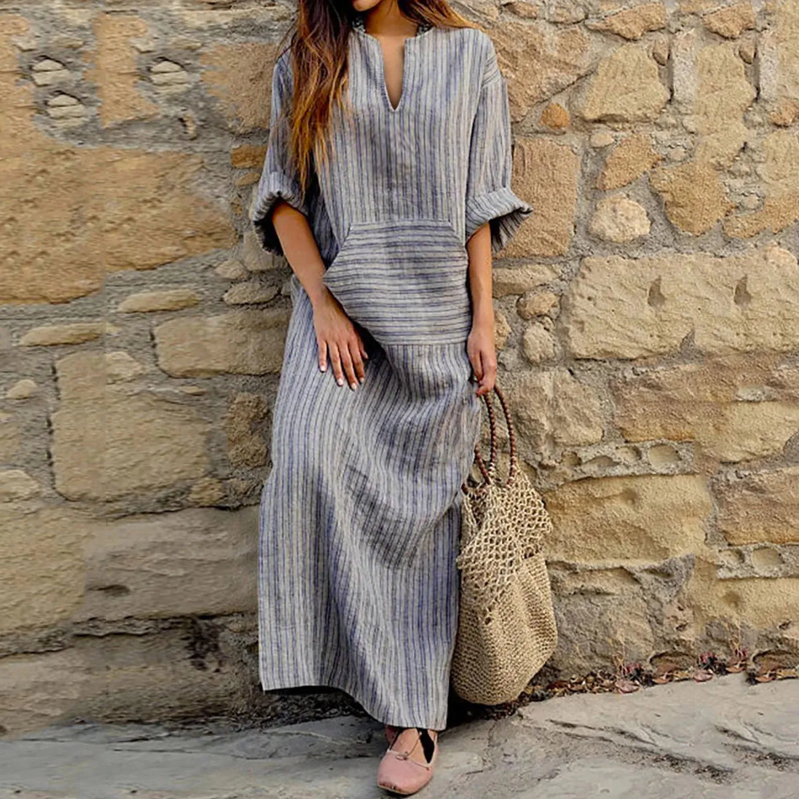 Isabella® | Vintage striped maxi dress