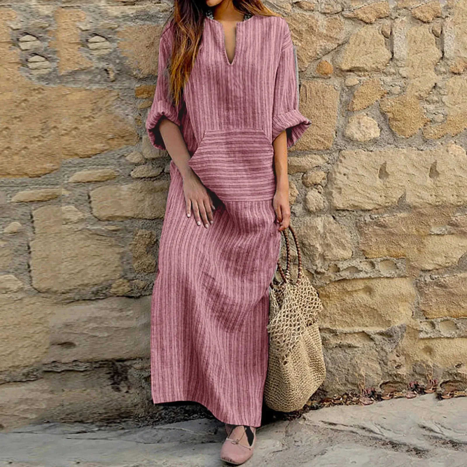 Isabella® | Vintage striped maxi dress