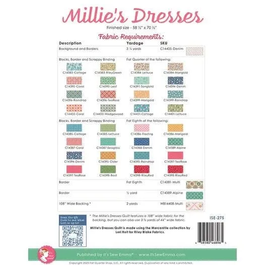 It’s Sew Emma Millie's Dresses Quilt Pattern Finished Size: 58.5"x70.5"