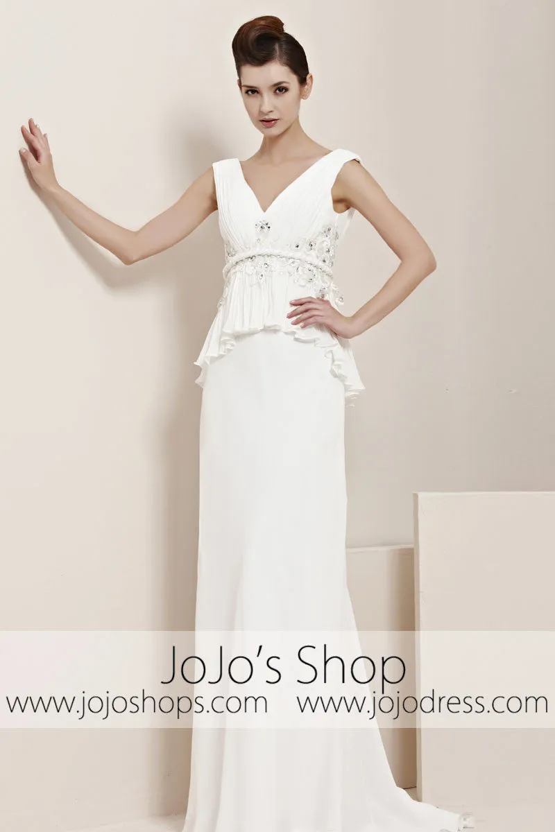 Ivory Grecian V Neck Prom Home Coming Evening Cocktail Dress CX830166