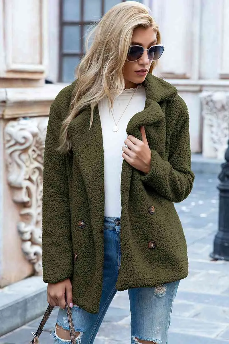 Ivy Lane Sherpa-jas met reverskraag in volledige maat