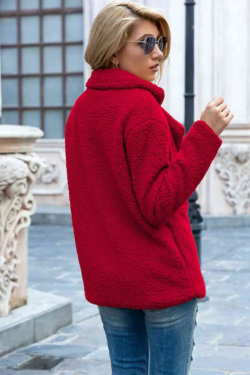 Ivy Lane Sherpa-jas met reverskraag in volledige maat