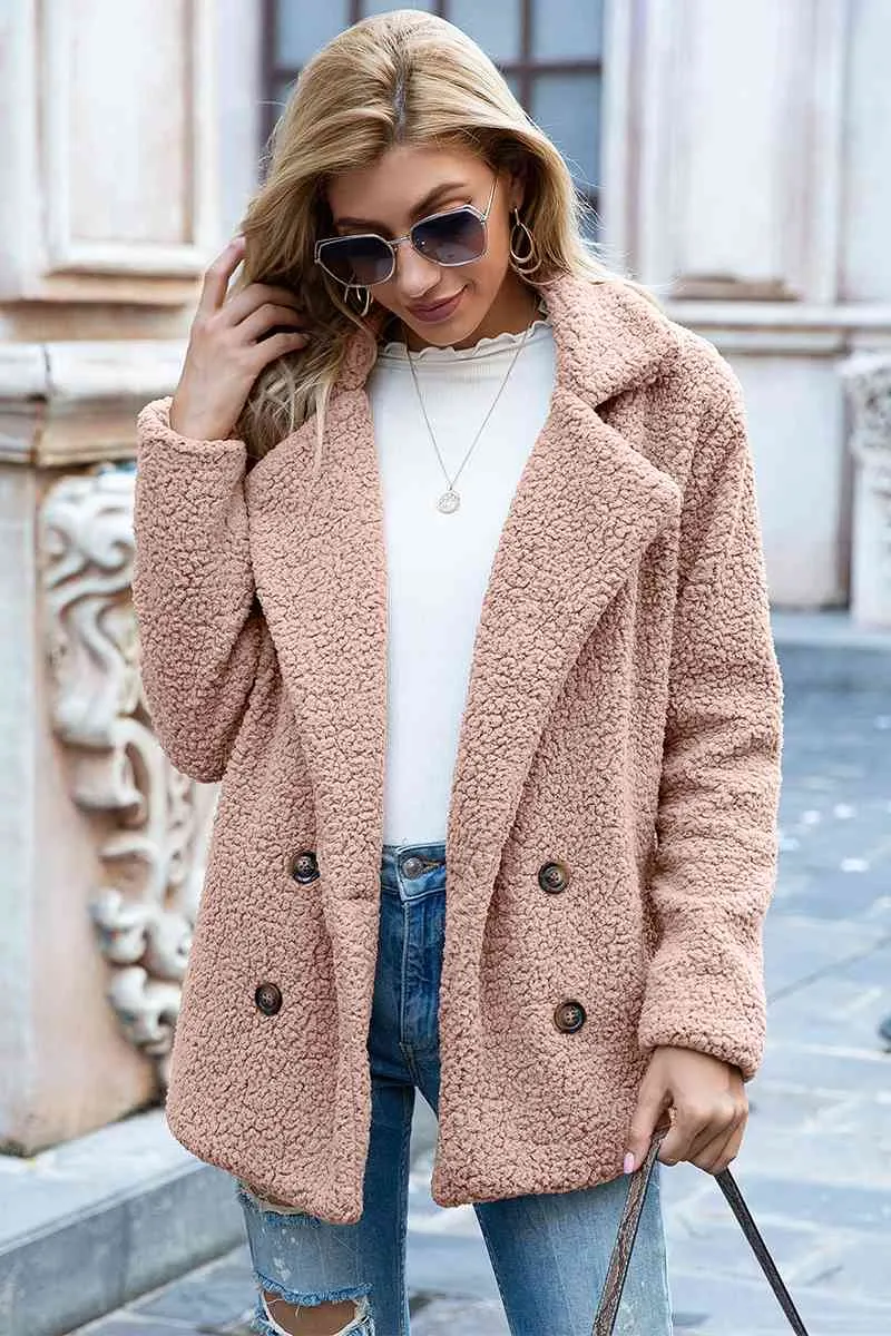 Ivy Lane Sherpa-jas met reverskraag in volledige maat