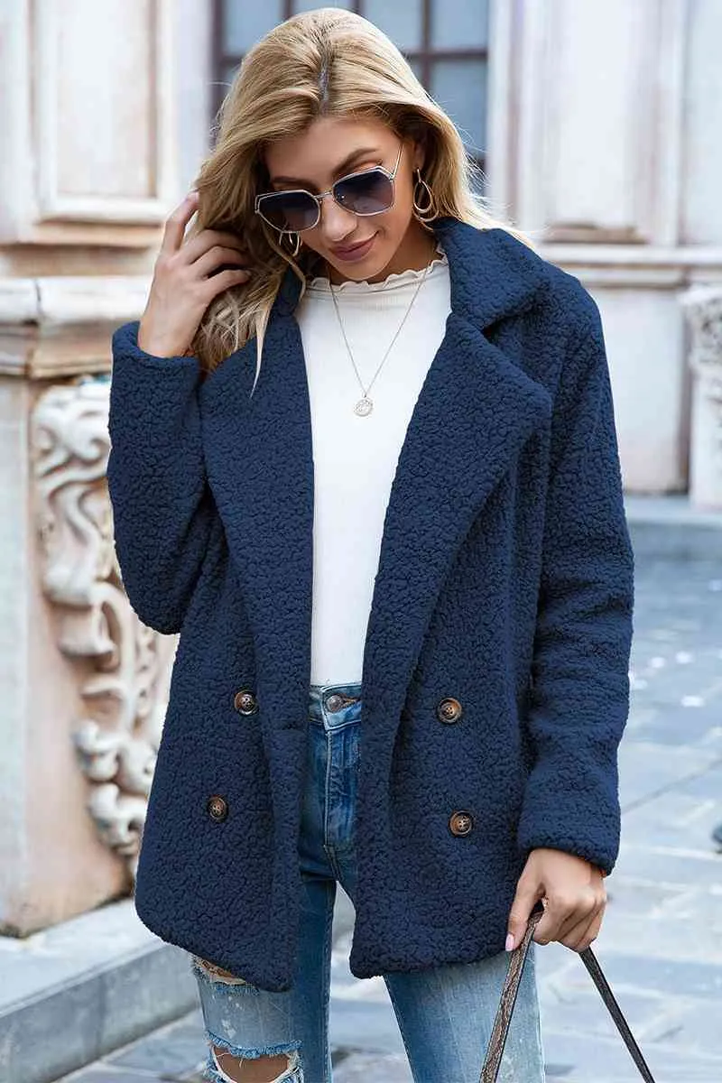 Ivy Lane Sherpa-jas met reverskraag in volledige maat