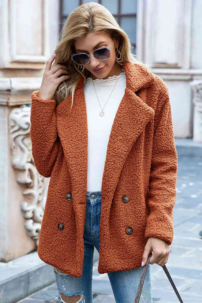 Ivy Lane Sherpa-jas met reverskraag in volledige maat
