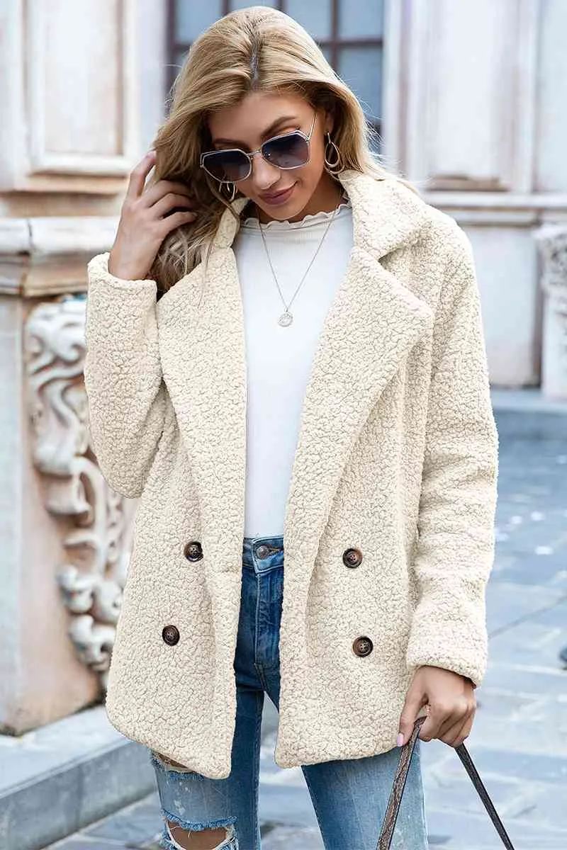Ivy Lane Sherpa-jas met reverskraag in volledige maat