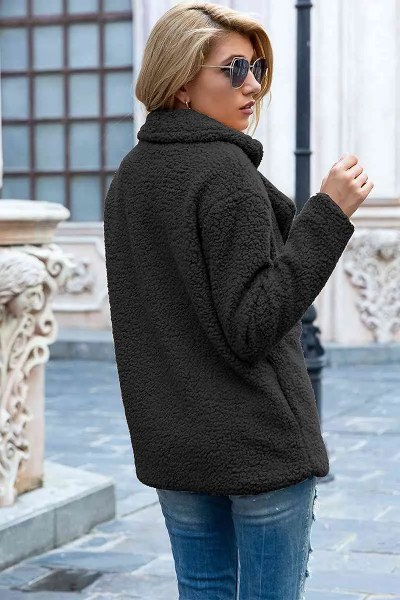 Ivy Lane Sherpa-jas met reverskraag in volledige maat