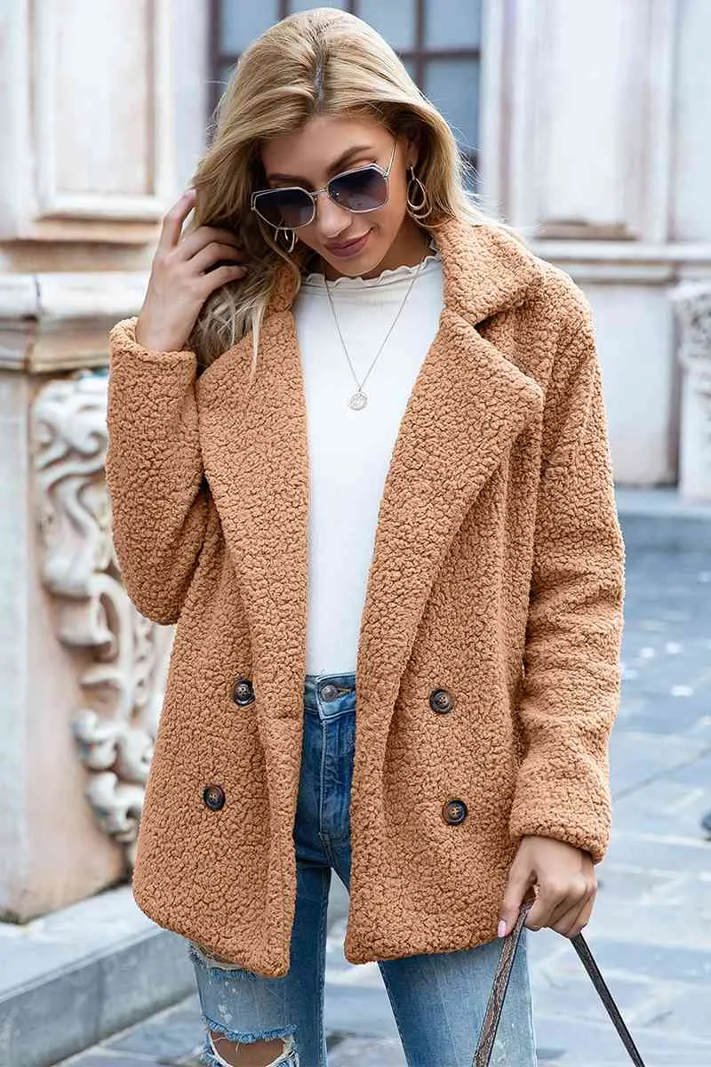 Ivy Lane Sherpa-jas met reverskraag in volledige maat