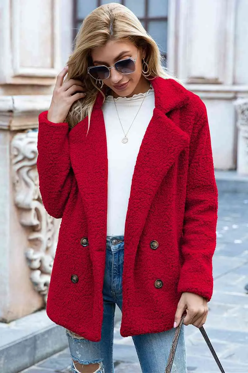 Ivy Lane Sherpa-jas met reverskraag in volledige maat
