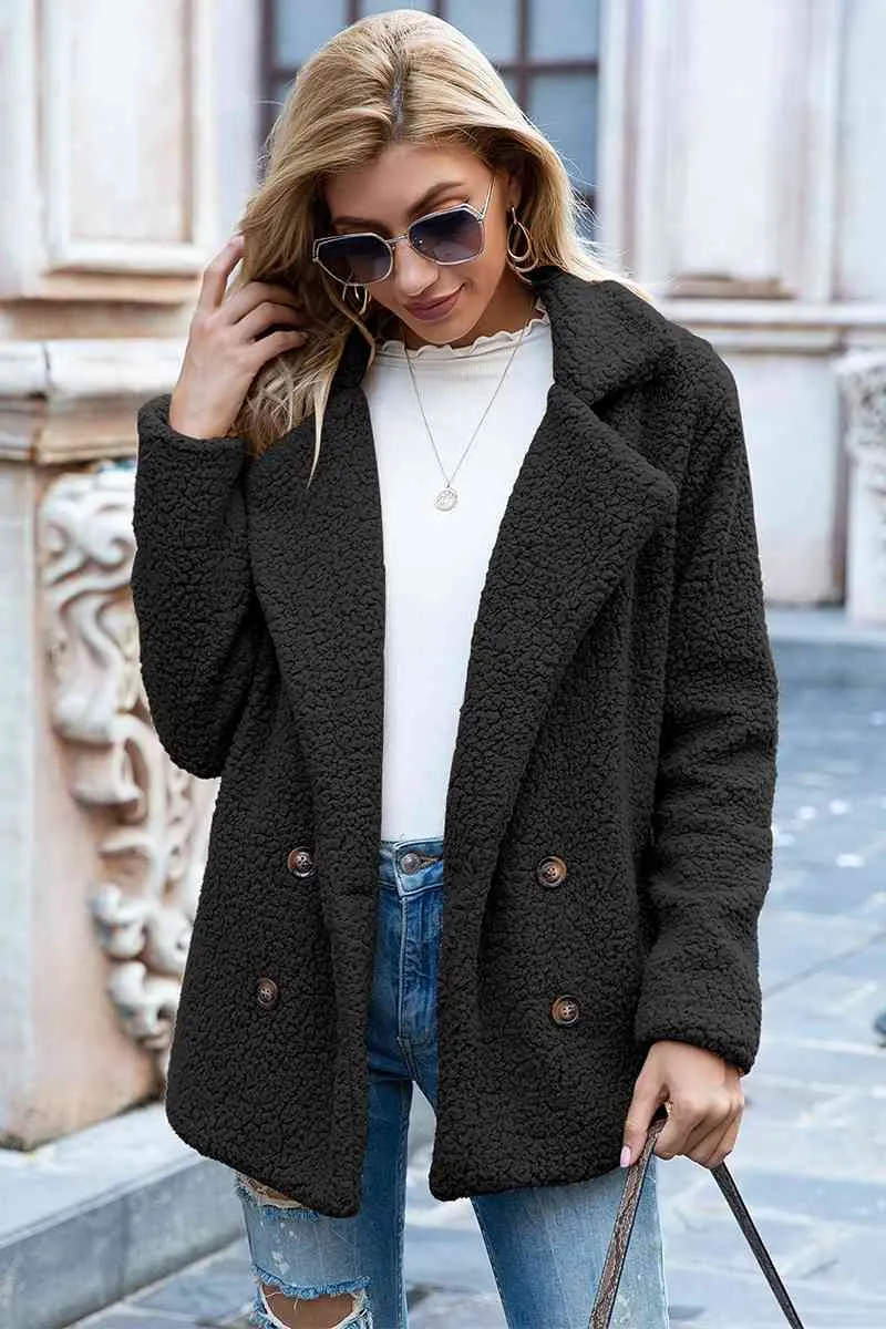 Ivy Lane Sherpa-jas met reverskraag in volledige maat